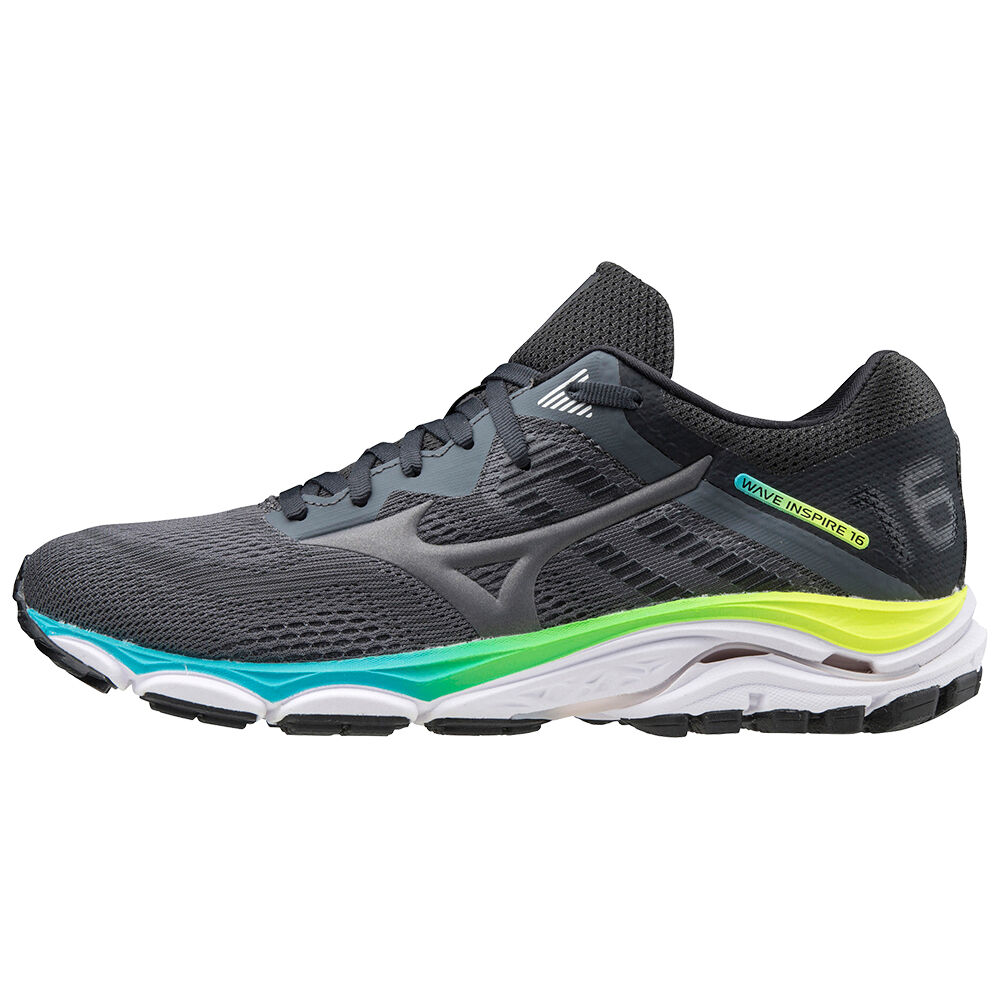 Womens Mizuno Wave Inspire 16 Running Shoes Grey/Black/Blue Philippines (NPYBAZ608)